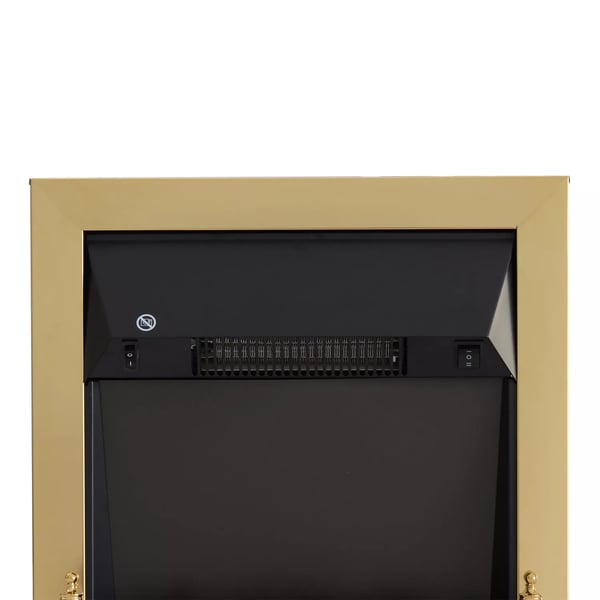 Elektrisk golvkamin 1000/2000W, guldmetall, 48,2x18,5x59,2cm