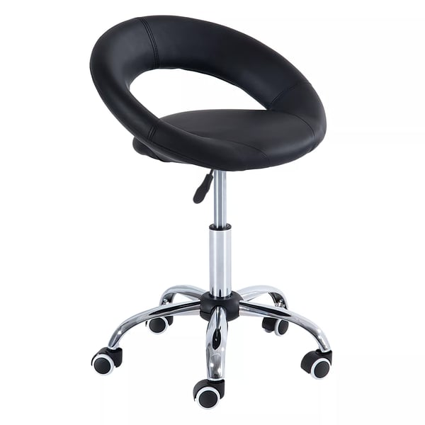Rullehésker Arbejdshésker Drejehésker Kontorstol hésjdejusterbar, PU+Metal, Sort, 50 x 54 x (66-78) cm