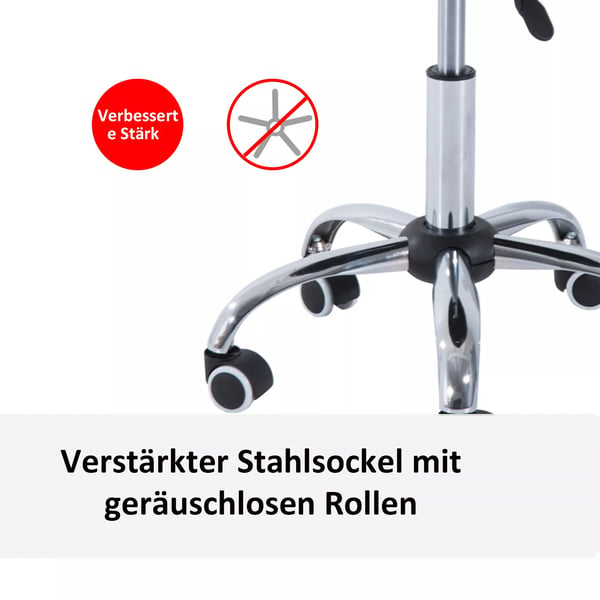 Rullehésker Arbejdshésker Drejehésker Kontorstol hésjdejusterbar, PU+Metal, Sort, 50 x 54 x (66-78) cm