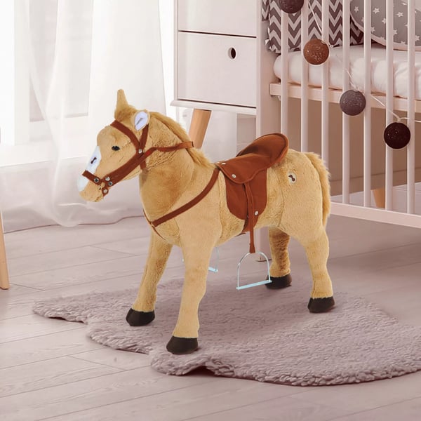 HOMCOM Pehmohevonen äänellä, Beige - L85 x L28 x K60 cm