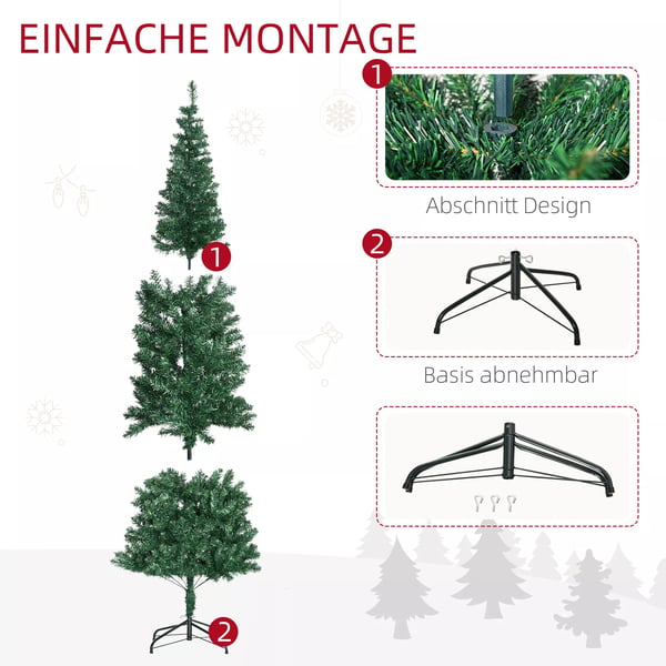 Julgransbelysning 2,1 m Julgran med stativ Konstgran 631 grenar demonterbar PVC Grön Ø81 x 210 cm