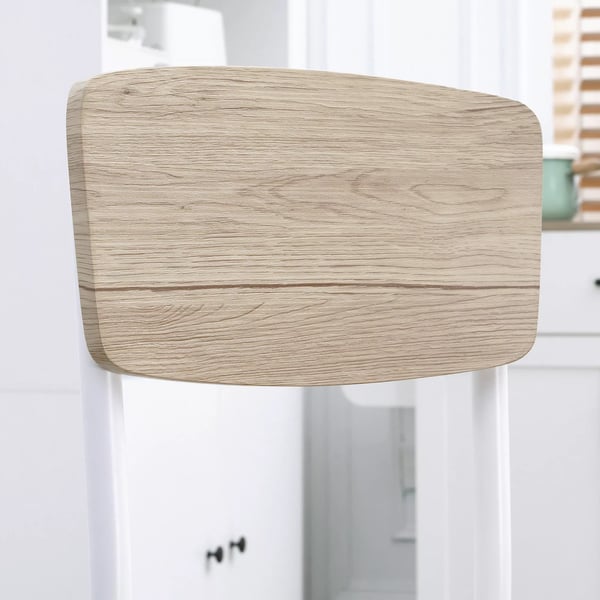 Matgrupp 3 delar - MDF, Metall - Naturträ + Vit - Bord + 2 Stolar