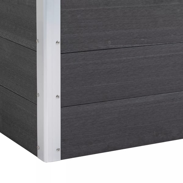 Outsunny højbed, vejrbestandig plantekasse af WPC + aluminium, uden bund, grå, 100x50x50cm