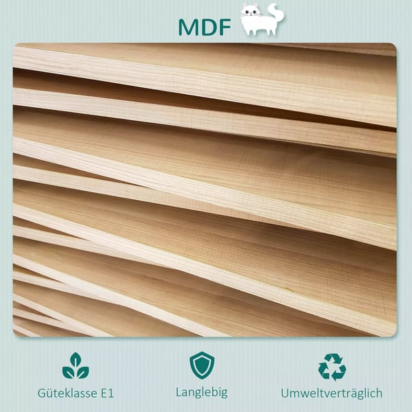 PawHut Væghængt Kæledyrshylde – Brun MDF med Plys – 41x28x21cm