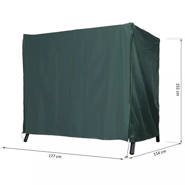 Outsunny Overtræk til Havegynger, Vandtæt Beskyttelse, Oxford Polyester, Mørkegrøn, 177x114x152 cm