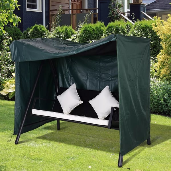 Outsunny Overtræk til Havegynger, Vandtæt Beskyttelse, Oxford Polyester, Mørkegrøn, 177x114x152 cm