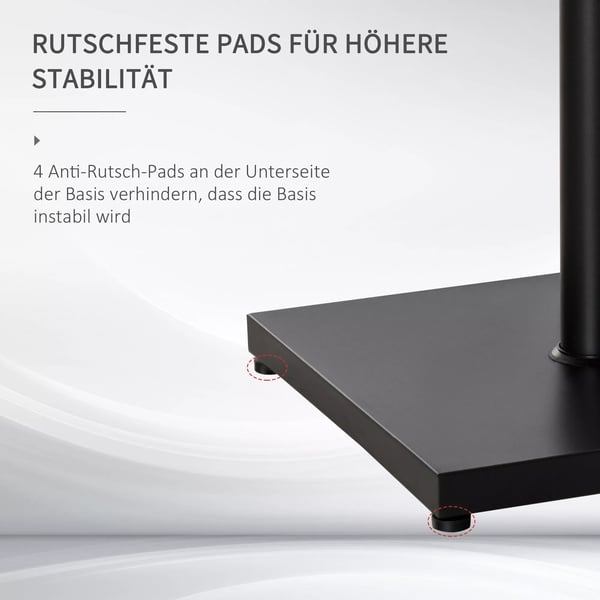 Outsunny parasolfod parasolholder, til Ø35/38/48 mm, metal, sort, 45x45x39 cm
