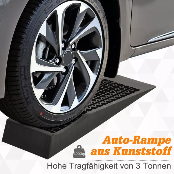 HOMCOM 2 stk Kreramper, Kantstensramper, PP Plast, Sort, 70x20x8cm, 3000kg