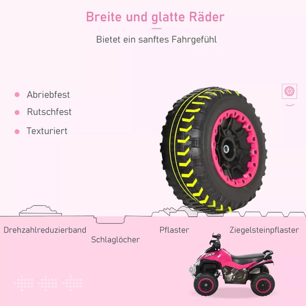 HOMCOM Legetøjsbil til børn - Pink Plastik Ride-On Bil med Lys og Musik - 18-36 Måneder