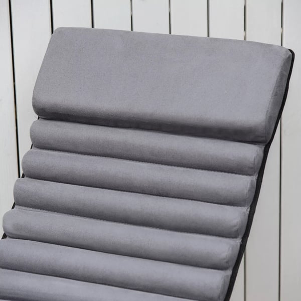 Outsunny Gyngestol ergonomisk 2-i-1 gyngestol havestol gyngelænestol metal tekstilene kugleformet mørkegrå 145 x 74 x 88 cm