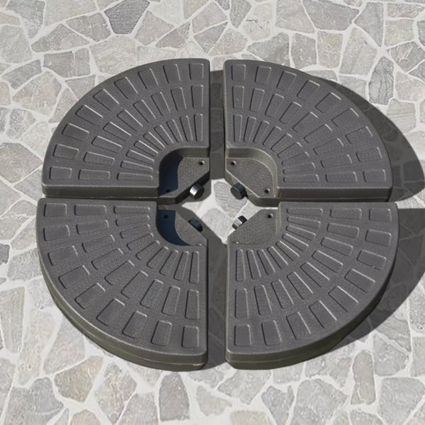 Outsunny 4-delt Parasolfod, HDPE, Kaffe - 100x100x10,5 cm