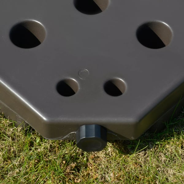 Outsunny 4-delt Parasolfod, HDPE, Kaffe - 100x100x10,5 cm