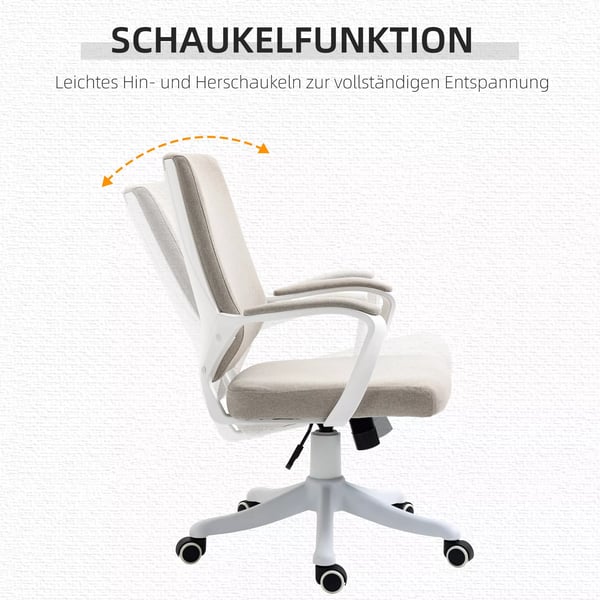 toimistotuoli pöytätuoli keinutoiminnolla selkänoja korkeussäädettävissä paksu verhoiltu ergonominen 360° kääntyvät pyörät 62x69x92-100 cm