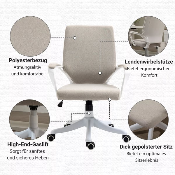 toimistotuoli pöytätuoli keinutoiminnolla selkänoja korkeussäädettävissä paksu verhoiltu ergonominen 360° kääntyvät pyörät 62x69x92-100 cm