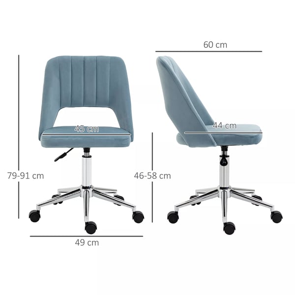 Vinsetto Kontorstol Drejestol Skrivebordsstol Hjdejusterbar 360 Drejelig Bl Fljl Polyester