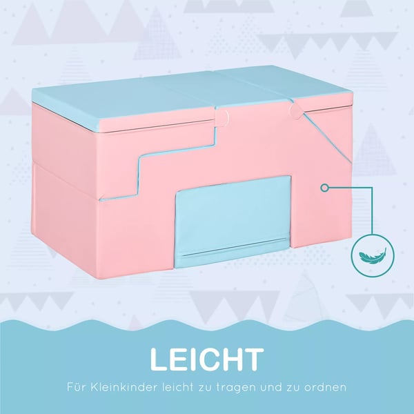 HOMCOM Soft Play Byggesæt 2-pak - Lyserød+Blå Kunstlæder