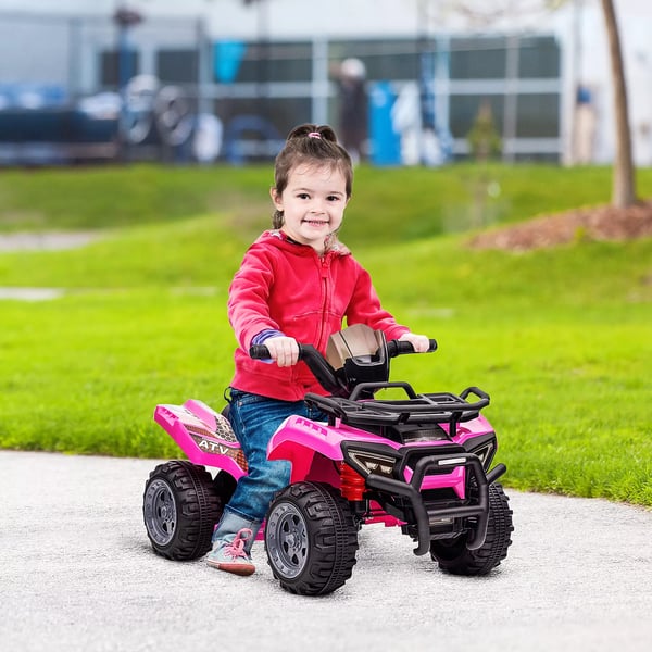 HOMCOM Elektrisk ATV til Børn 18-36 mdr - Pink Metal/Plastik Barns ATV med LED-lys
