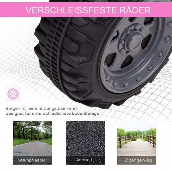 HOMCOM Elektrisk ATV til Børn 18-36 mdr - Pink Metal/Plastik Barns ATV med LED-lys