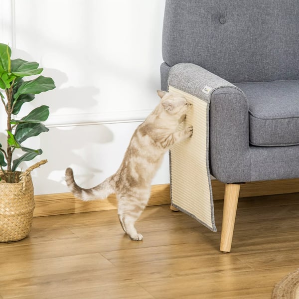 PawHut Kl8smattor 2-pack soffskydd f8r katter, Sisal, Gr8 130x45x0,3cm
