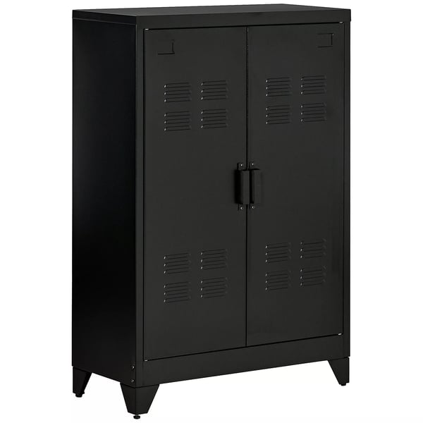 Arkivskåp Metall med Lamelluckor 75x33x110cm Svart