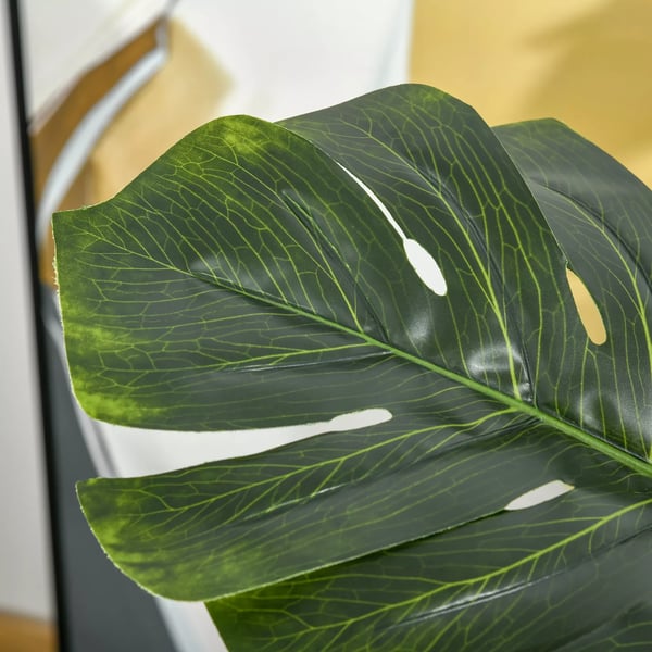 HOMCOM Kunstig Monstera Plante med Potte, Grøn/Sort, 110 cm