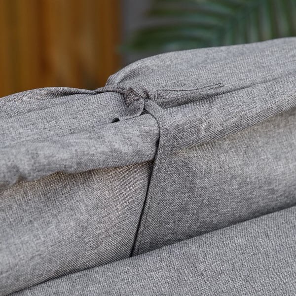 Liggestol i Polyrattan med Soltag, Justerbar Have-/Rattan liggestol med Hynde, Grå, 195x65x40cm