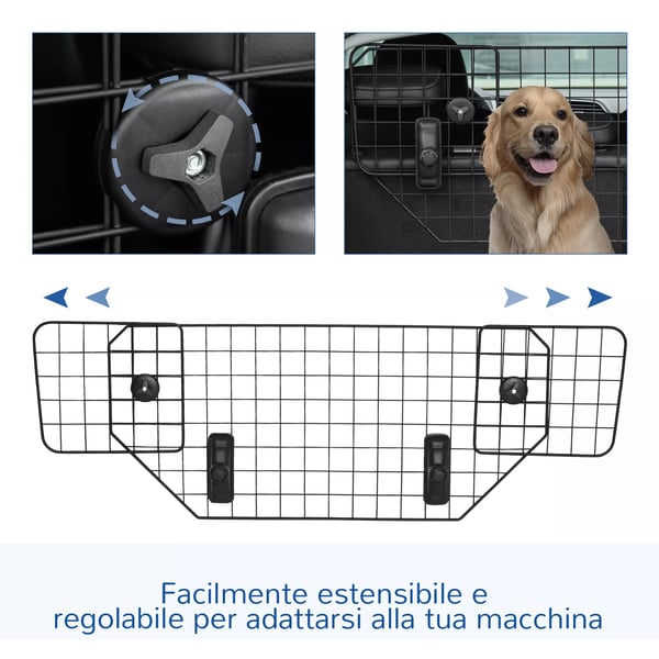 hundegitter, universelt bagagerumsgitter til bil, justerbart hundegitter, metal, sort, (90-120)x40,5 cm