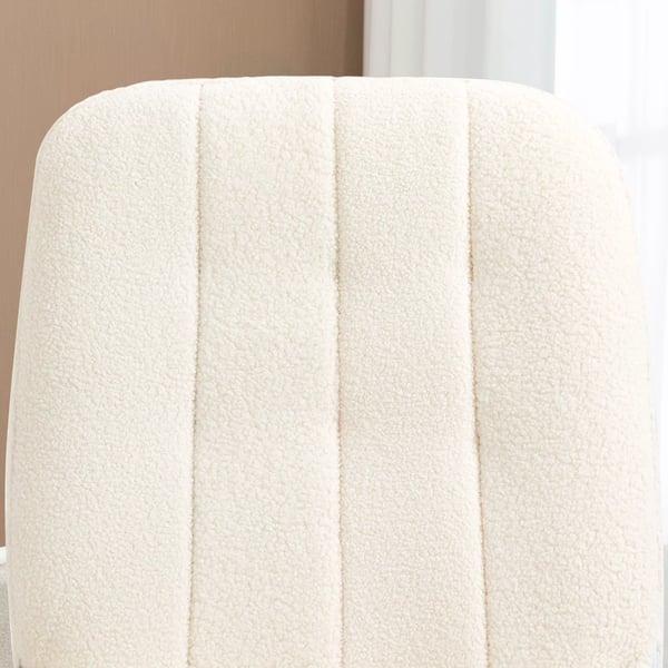 HOMCOM Gyngestol med Sherpa Fleece i Cremeweiß - Komfortabel Sherpa Fleece Gyngestol til Stue/Børneværelse, Max 150 kg, 63x95x97cm