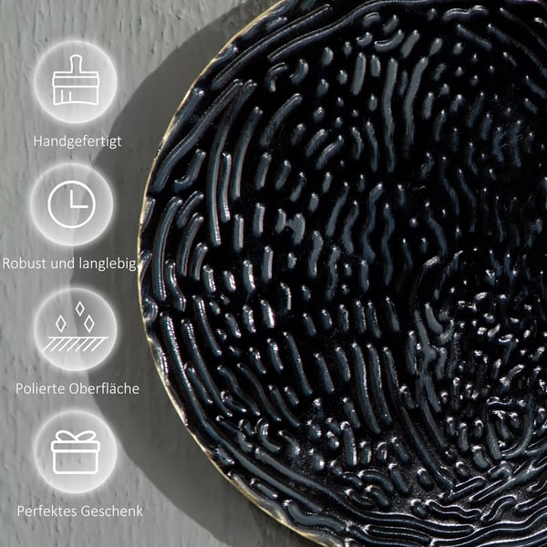 HOMCOM Metallinen seinätaideteos 3D, 121x53cm, Kulta/Sininen/Musta