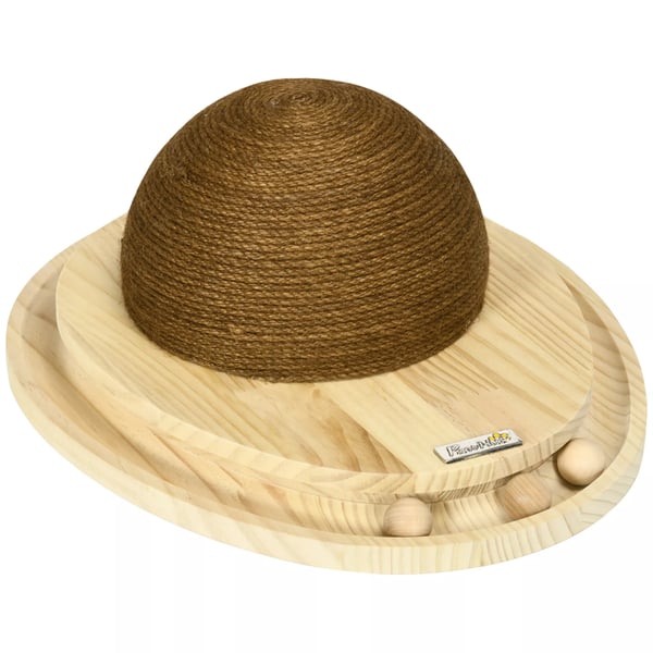 PawHut Interaktiv Kattleksak 2-i-1 med Klösyta och Bollbana, Jute, Furu, Natur+Kaffe, 39,5x32,5x14,5 cm PawHut Interaktiv Kattleksak 2-i-1 med Klösyta och Bollbana, Jute, Furu, Natur+Kaffe, 39,5x32,5x14,5 cm