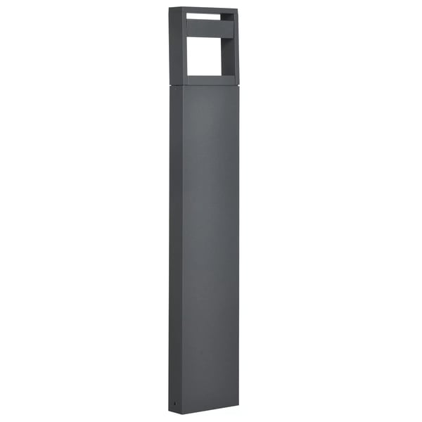 Outsunny Havebelysning Stolpelampe Mørkegrå Aluminium/Glas IP65 Justerbar 90cm H høj L lys