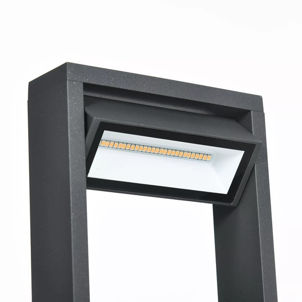 Outsunny Havebelysning Stolpelampe Mørkegrå Aluminium/Glas IP65 Justerbar 90cm H høj L lys