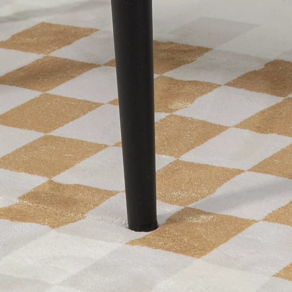 HOMCOM Ottoman Kadet Puf i Kashmir-look, Creme, Polyester og Stål, 42x42x47cm