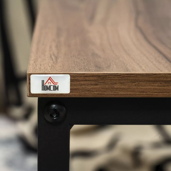 HOMCOM Sidobordsset 2-delat i Naturträ och Stål - Industriell Vardagsrumsbordsdesign