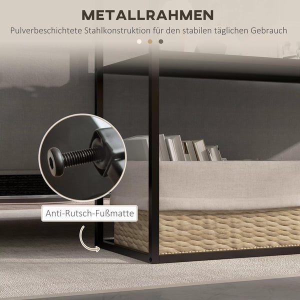 HOMCOM Konsolbord i stål - sort - 90x30x75 cm