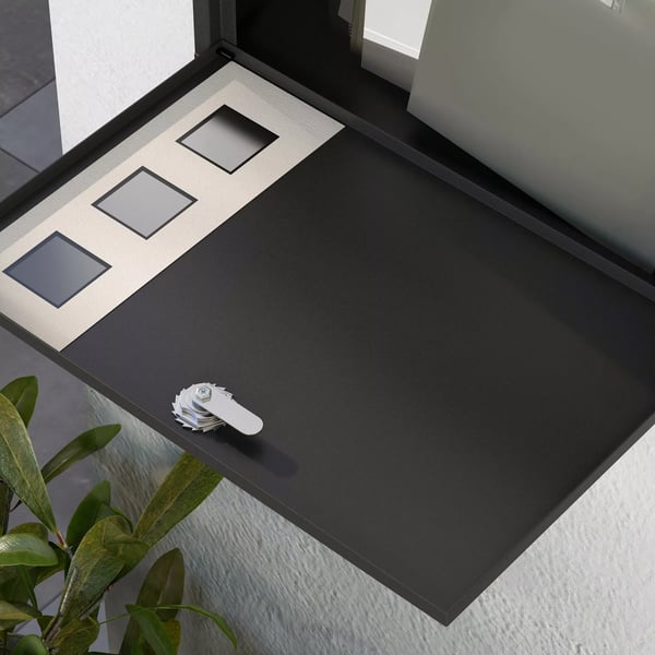 HOMCOM Postkasse Sort Metal M. Aviskasse Vindue 36,5x11,5x29cm