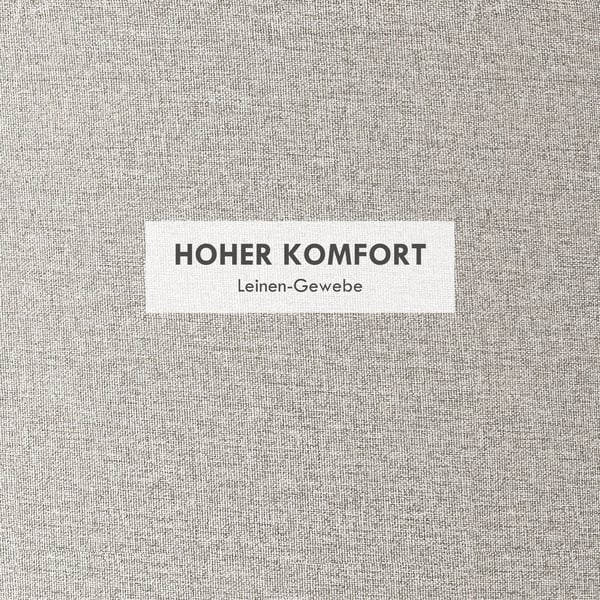 HOMCOM Rund Puf med Opbevaring og Vippelåg i Linnedlook, Creme (Polyester), Ø56 x 42 cm