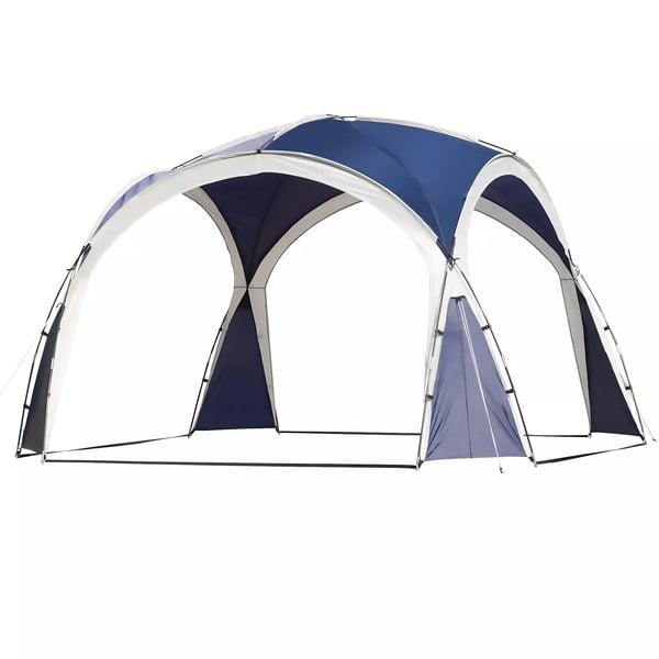 Outsunny Kuppeltelt, Blå, 3,5x3,5x2,22m, Polyester, Have, Terrasse, Altankuppeltelt til 6-8 personer