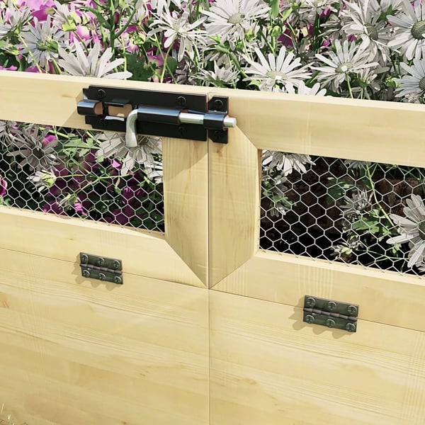 Outsunny højbed med espalier, urtebed, plantekasse i træ, blomsterkasse til have, altan, naturtræ, 183 x 98,5 x 95 cm