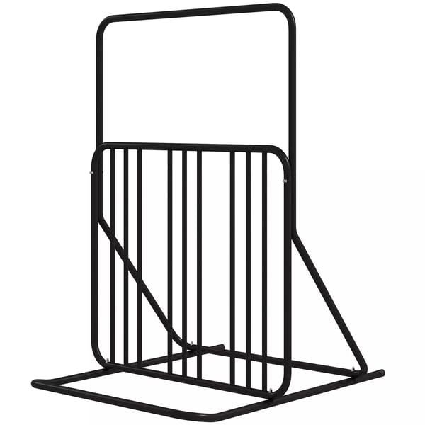 DURHAND Cykelstativ til 4 cykler, dobbeltsidet, pulverlakeret stål, sort, 102x92x130cm