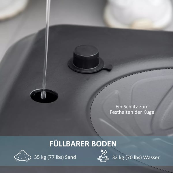 SPORTNOW Säädettävä Koripalloteline Pyörillä - Musta, Teräs, 220-250 cm