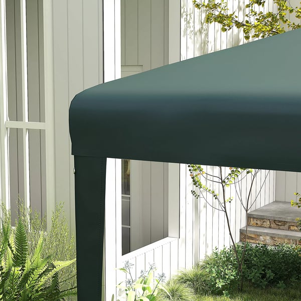 Outsunny pavillon 2,7 x 2,7 m festtelt havepavillon havetelt telt til altan, terrasse, stål, mørkegrøn