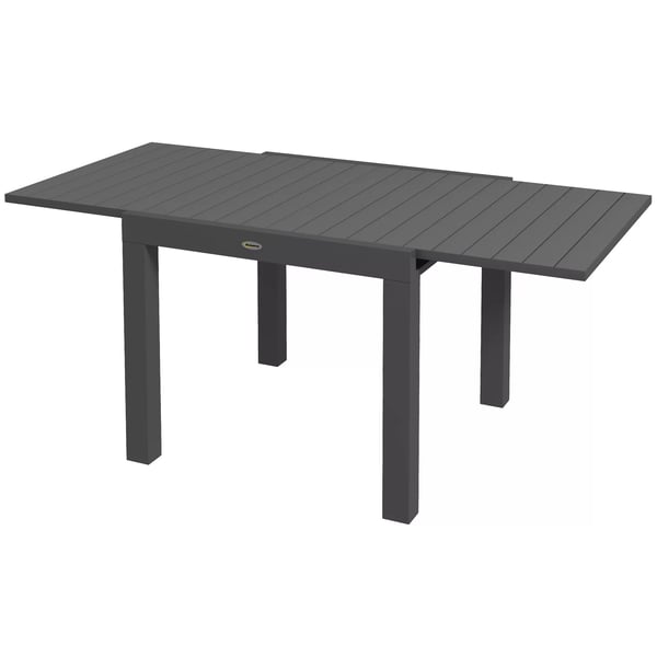 Outsunny havebord spisebord til 6 personer terrassebord udtrækkeligt altanbord kan bære op til 70 kg aluminium grå 81/162 x 80 x 75 cm