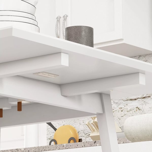 HOMCOM Klapbord, Spisebord i fyrretræ til 2-4 personer, sammenklappeligt, perfekt til små rum, 110 x 86 x 75 cm, Hvid
