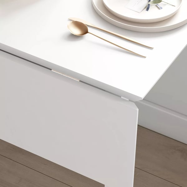 HOMCOM Klapbord, Spisebord i fyrretræ til 2-4 personer, sammenklappeligt, perfekt til små rum, 110 x 86 x 75 cm, Hvid