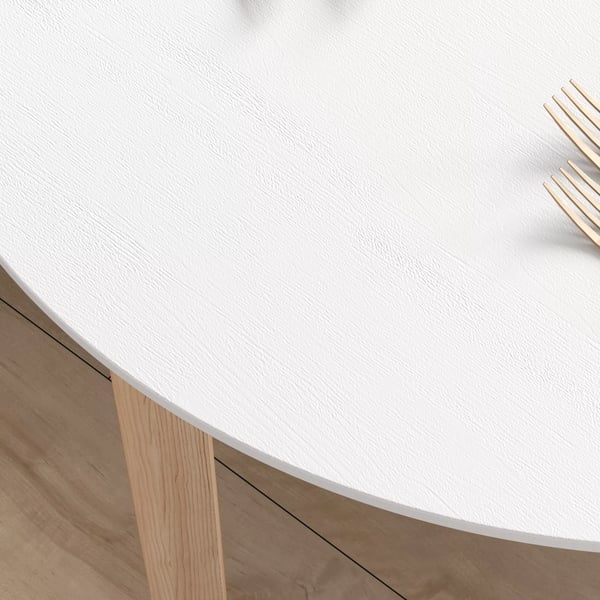 HOMCOM Spisebord, Rundt køkkenbord til 2 personer, Landlig stil, massivt fyrretræ, Ø75 x 76 cm, Hvid