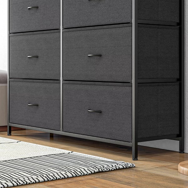 Byr&aring;, F&ouml;rlvaringssk&aring;p med 10 hopf&auml;llbara tygl&aring;dor, Modernt sideboard f&ouml;r vardagsrum, sovrum, st&aring;l, svart