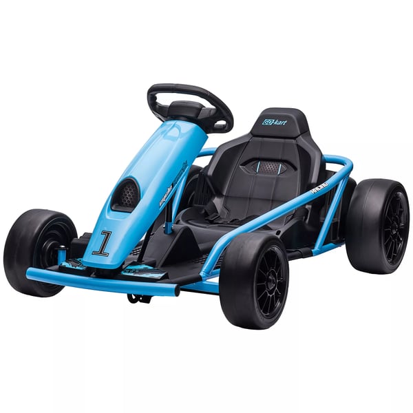 Elektrisk Gokart til Børn 24V - Blå Drift Kart med Langsom Start og Musik