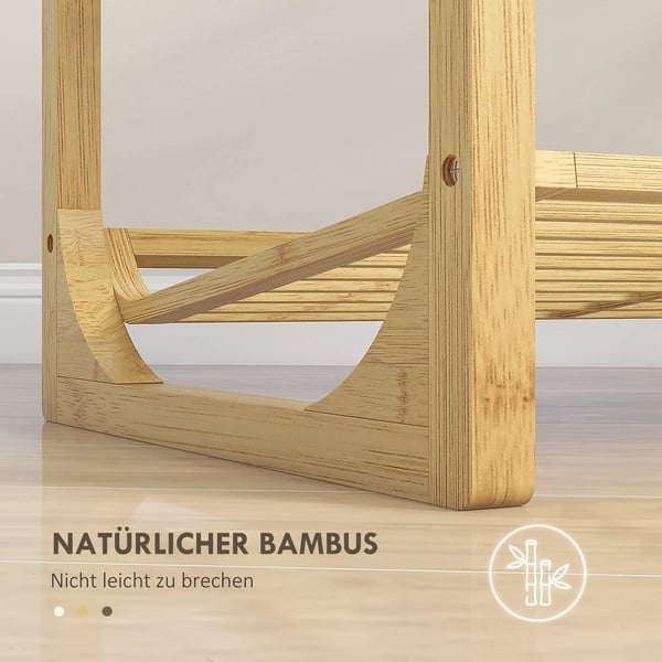 HOMCOM Kenkäteline, 4 tasoa, bambu, luonnonvärinen, 76x33x67 cm