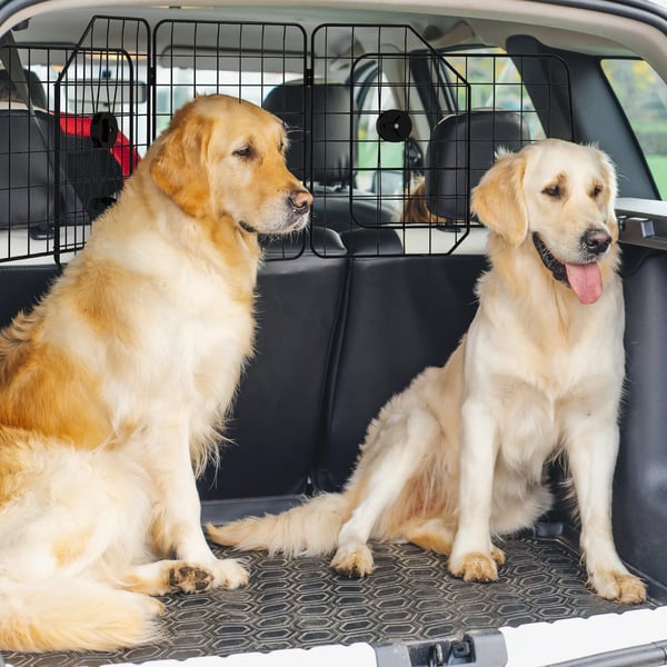 Justerbart Hundegitter til Bil i Stål - Sort